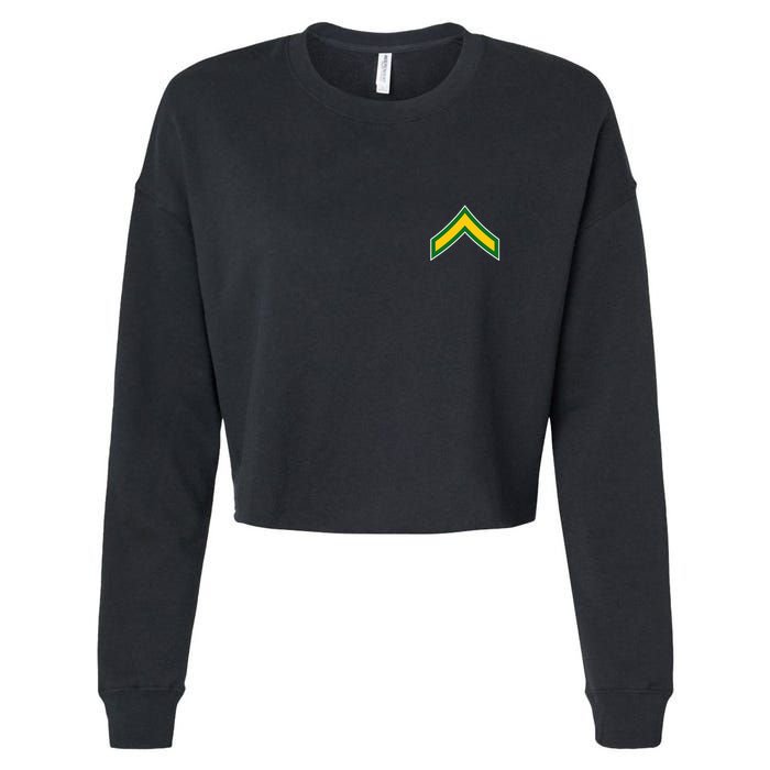 Private E 2 Mlitary Badge Cropped Pullover Crew