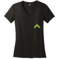 Private E 2 Mlitary Badge Women's V-Neck T-Shirt