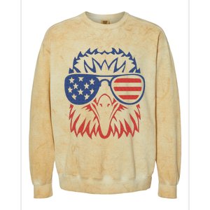 Patriotic Eagle 4th of July USA American Flag Colorblast Crewneck Sweatshirt