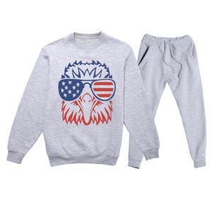 Patriotic Eagle 4th of July USA American Flag Premium Crewneck Sweatsuit Set