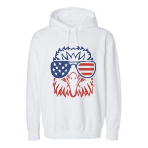 Patriotic Eagle 4th of July USA American Flag Garment-Dyed Fleece Hoodie