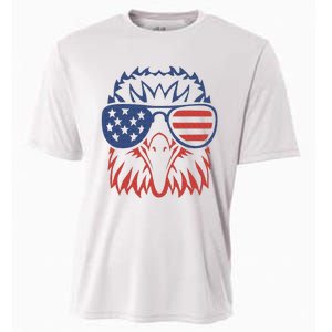 Patriotic Eagle 4th of July USA American Flag Cooling Performance Crew T-Shirt