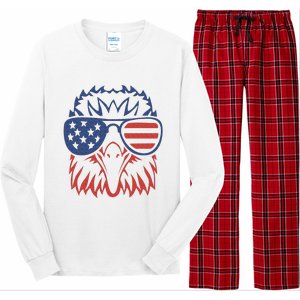 Patriotic Eagle 4th of July USA American Flag Long Sleeve Pajama Set