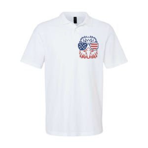 Patriotic Eagle 4th of July USA American Flag Softstyle Adult Sport Polo