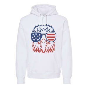 Patriotic Eagle 4th of July USA American Flag Premium Hoodie