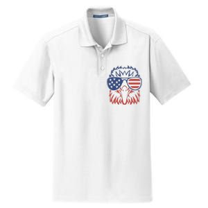 Patriotic Eagle 4th of July USA American Flag Dry Zone Grid Polo