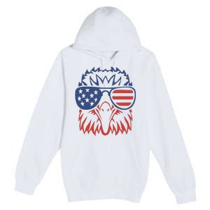 Patriotic Eagle 4th of July USA American Flag Premium Pullover Hoodie