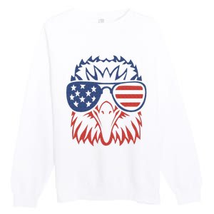 Patriotic Eagle 4th of July USA American Flag Premium Crewneck Sweatshirt