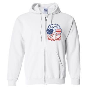 Patriotic Eagle 4th of July USA American Flag Full Zip Hoodie