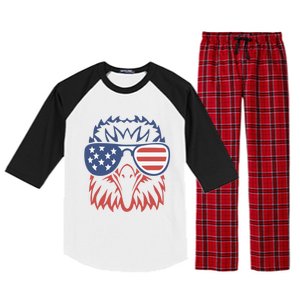 PATRIOTIC EAGLE 4th Of July USA American Flag Raglan Sleeve Pajama Set