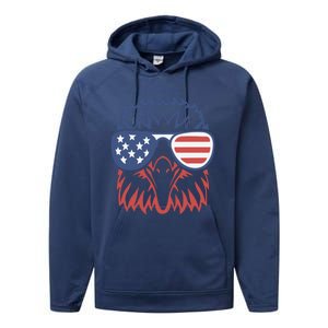 PATRIOTIC EAGLE 4th Of July USA American Flag Performance Fleece Hoodie