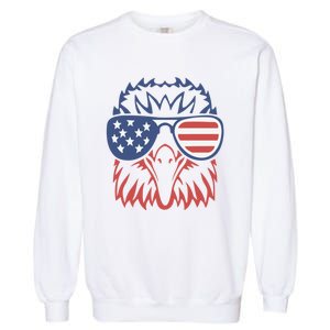 PATRIOTIC EAGLE 4th Of July USA American Flag Garment-Dyed Sweatshirt