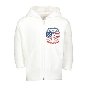 PATRIOTIC EAGLE 4th Of July USA American Flag Toddler Zip Fleece Hoodie