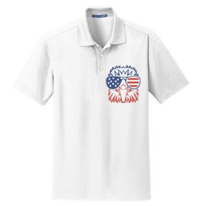 PATRIOTIC EAGLE 4th Of July USA American Flag Dry Zone Grid Polo