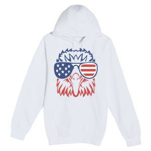 PATRIOTIC EAGLE 4th Of July USA American Flag Premium Pullover Hoodie