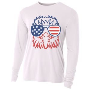 PATRIOTIC EAGLE 4th Of July USA American Flag Cooling Performance Long Sleeve Crew