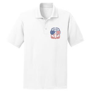 PATRIOTIC EAGLE 4th Of July USA American Flag PosiCharge RacerMesh Polo