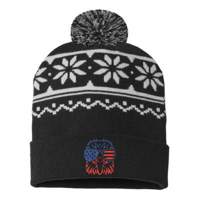 Patriotic Eagle 4th Of July Usa USA-Made Snowflake Beanie