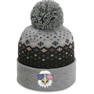 Patriotic Eagle 4th Of July Usa American Flag The Baniff Cuffed Pom Beanie