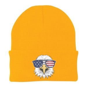 Patriotic Eagle 4th Of July Usa American Flag Knit Cap Winter Beanie