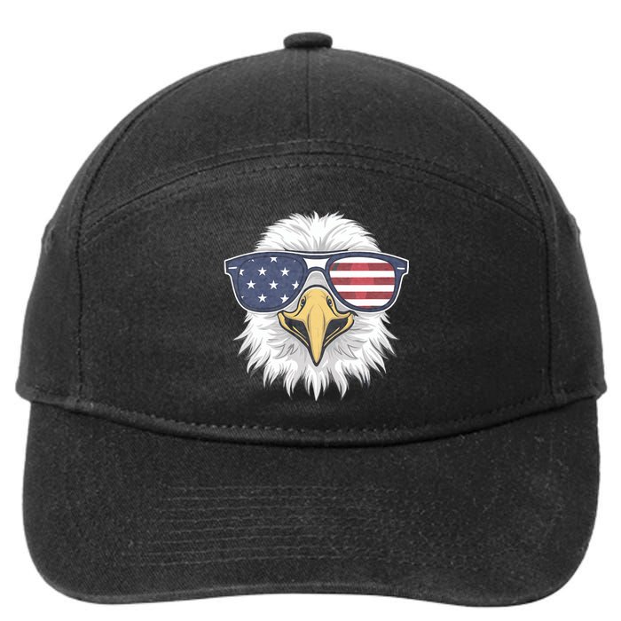 Patriotic Eagle 4th Of July Usa American Flag 7-Panel Snapback Hat