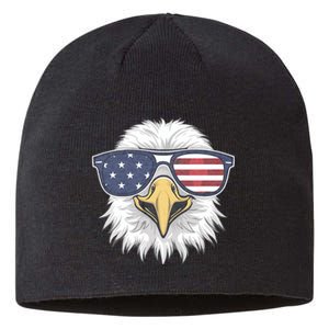 Patriotic Eagle 4th Of July Usa American Flag Sustainable Beanie