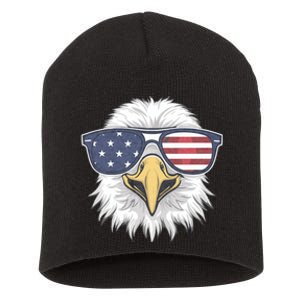 Patriotic Eagle 4th Of July Usa American Flag Short Acrylic Beanie