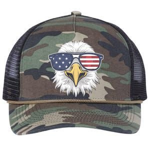 Patriotic Eagle 4th Of July Usa American Flag Retro Rope Trucker Hat Cap