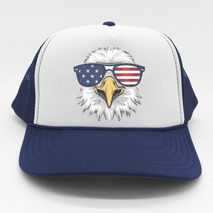 Patriotic Eagle 4th Of July Usa American Flag Trucker Hat