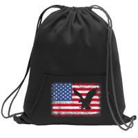 Patriotic Eagle 4th Of July Usa American Flag American Flag Gifts Sweatshirt Cinch Pack Bag