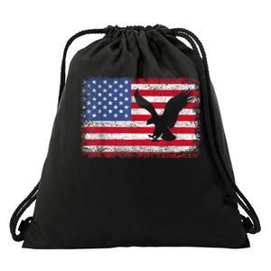 Patriotic Eagle 4th Of July Usa American Flag American Flag Gifts Drawstring Bag