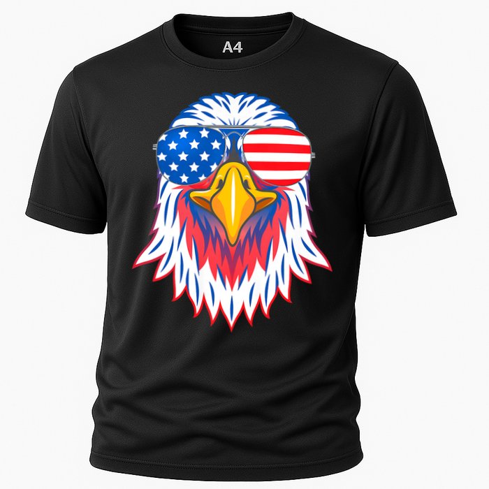 Patriotic Eagle 4th Of July Usa American Flag Pride Cooling Performance Crew T-Shirt