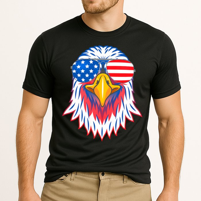 Patriotic Eagle 4th Of July Usa American Flag Pride Cooling Performance Crew T-Shirt
