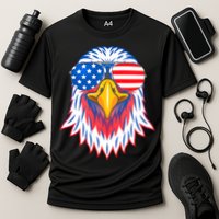 Patriotic Eagle 4th Of July Usa American Flag Pride Cooling Performance Crew T-Shirt