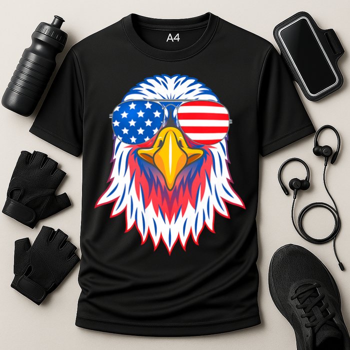 Patriotic Eagle 4th Of July Usa American Flag Pride Cooling Performance Crew T-Shirt