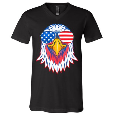 Patriotic Eagle 4th Of July Usa American Flag Pride V-Neck T-Shirt