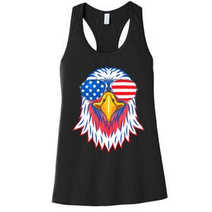 Patriotic Eagle 4th Of July Usa American Flag Pride Women's Racerback Tank