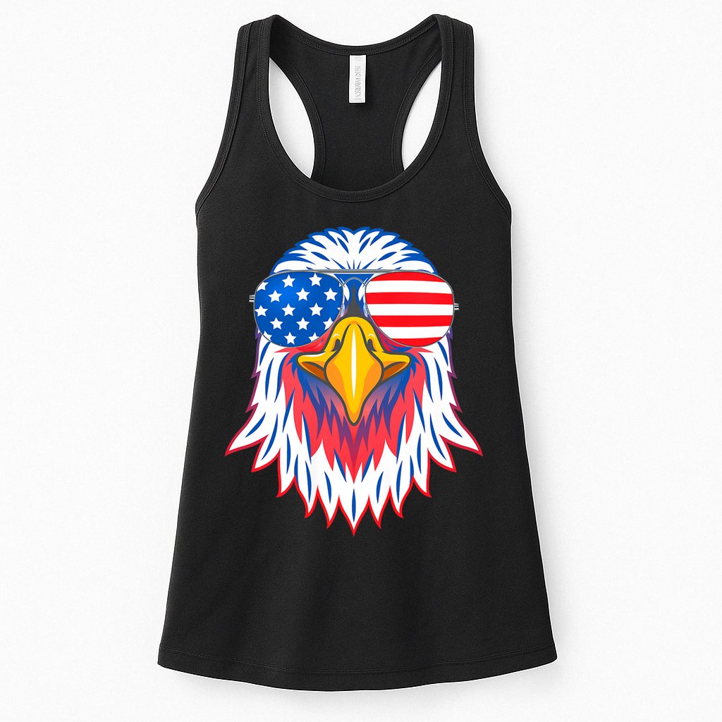 Patriotic Eagle 4th Of July Usa American Flag Pride Womens Tank Top