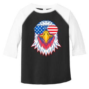 Patriotic Eagle 4th Of July Usa American Flag Pride Toddler Fine Jersey T-Shirt