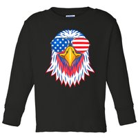 Patriotic Eagle 4th Of July Usa American Flag Pride Toddler Long Sleeve Shirt