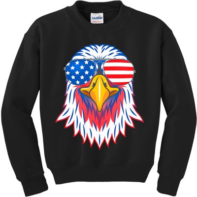 Patriotic Eagle 4th Of July Usa American Flag Pride Kids Sweatshirt