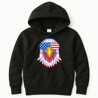 Patriotic Eagle 4th Of July Usa American Flag Pride Kids Hoodie