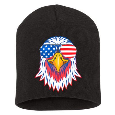 Patriotic Eagle 4th Of July Usa American Flag Pride Short Acrylic Beanie