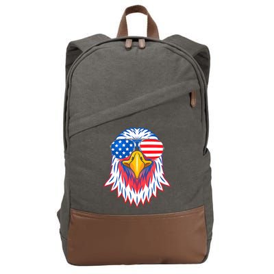 Patriotic Eagle 4th Of July Usa American Flag Pride Cotton Canvas Backpack