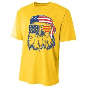 Patriotic Eagle 4th Of July Sunglasses USA American Flag Performance Sprint T-Shirt