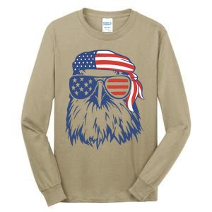 Patriotic Eagle 4th Of July Sunglasses USA American Flag Tall Long Sleeve T-Shirt