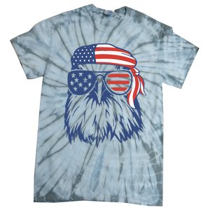 Patriotic Eagle 4th Of July Sunglasses USA American Flag Tie-Dye T-Shirt