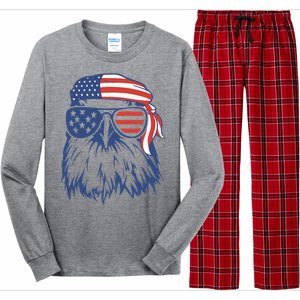 Patriotic Eagle 4th Of July Sunglasses USA American Flag Long Sleeve Pajama Set