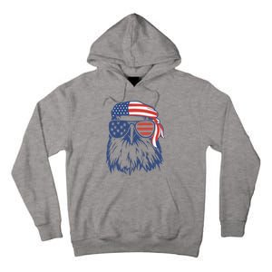 Patriotic Eagle 4th Of July Sunglasses USA American Flag Tall Hoodie