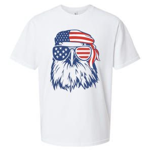 Patriotic Eagle 4th Of July Sunglasses USA American Flag Sueded Cloud Jersey T-Shirt